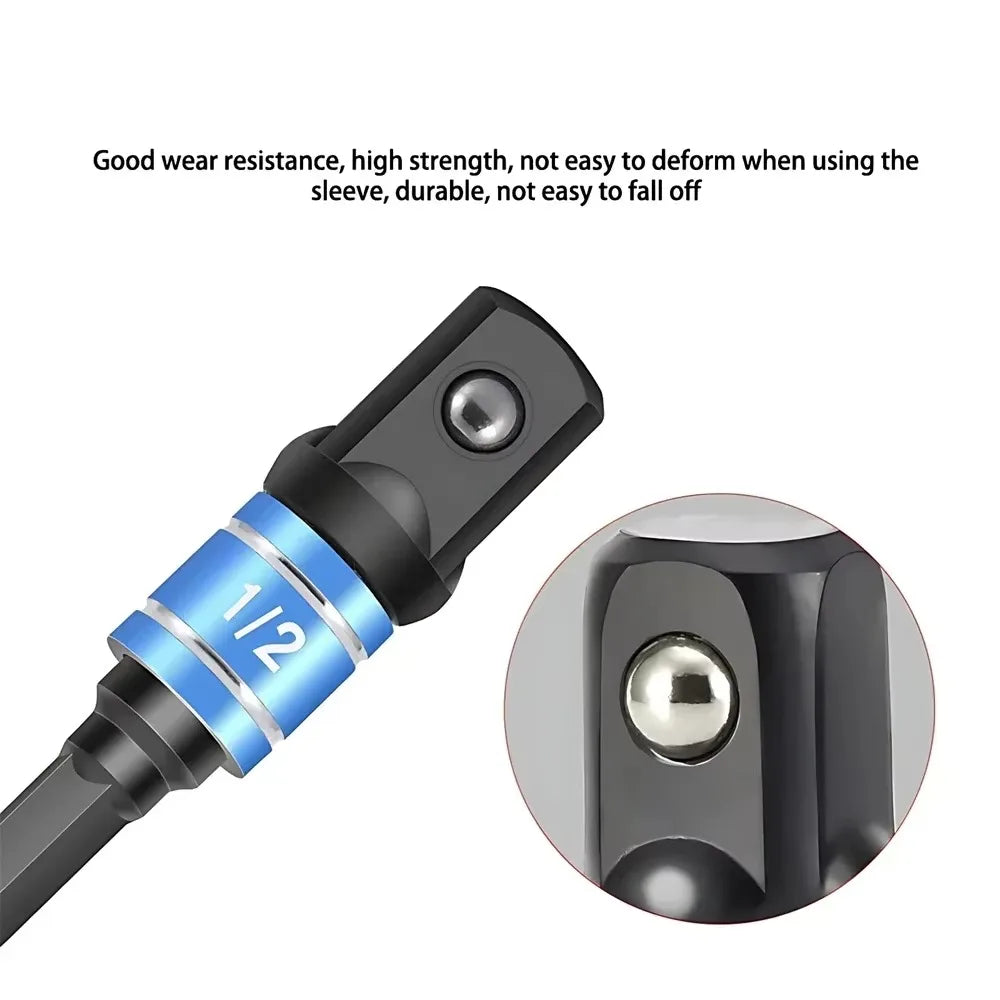 Drill Socket Adapter Set – 1/4", 3/8" & 1/2"