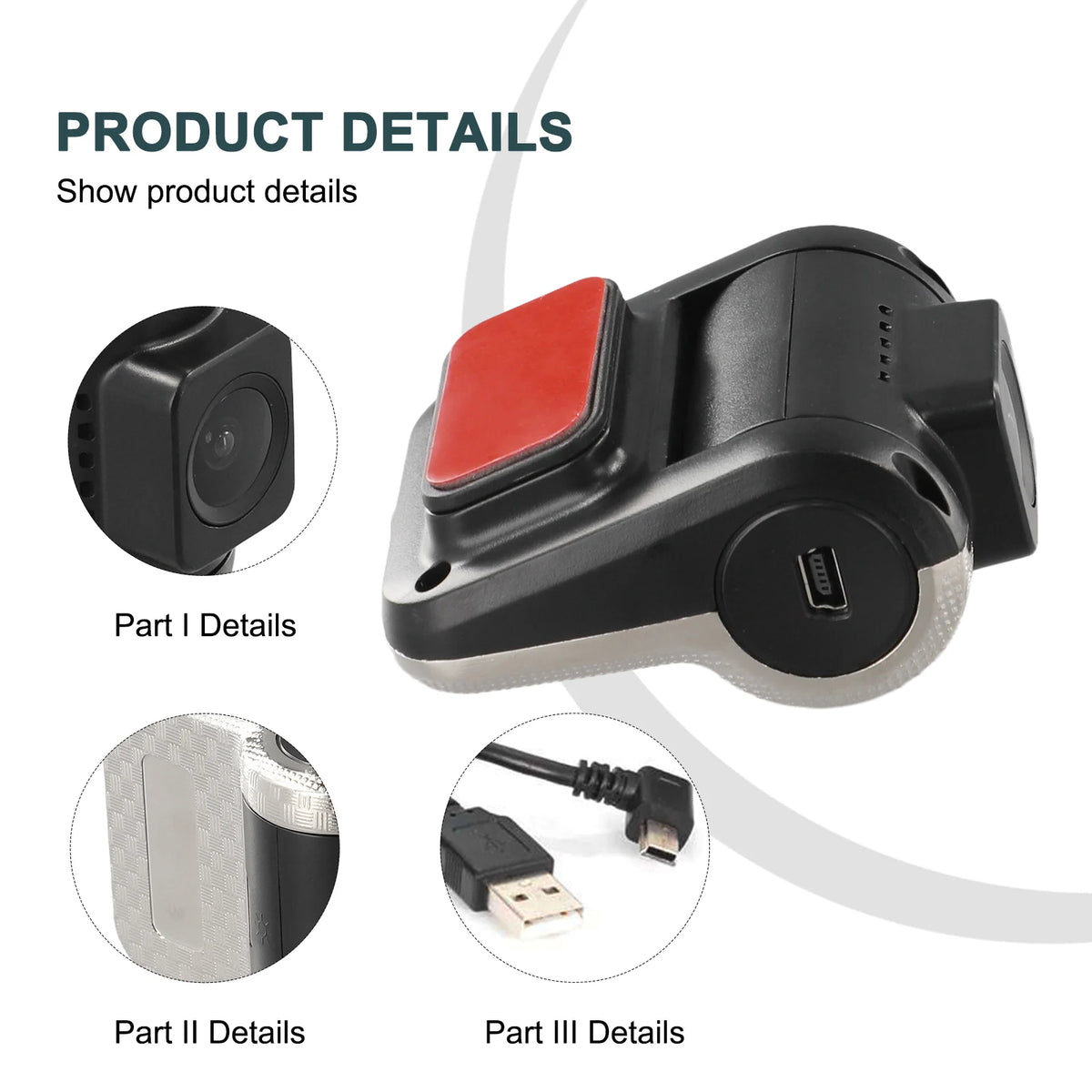 Car Dash Cam 1080P HD DVR Camera G-Sensor Video Recorder Dashcam Loop Recording ADAS System Black Box USB