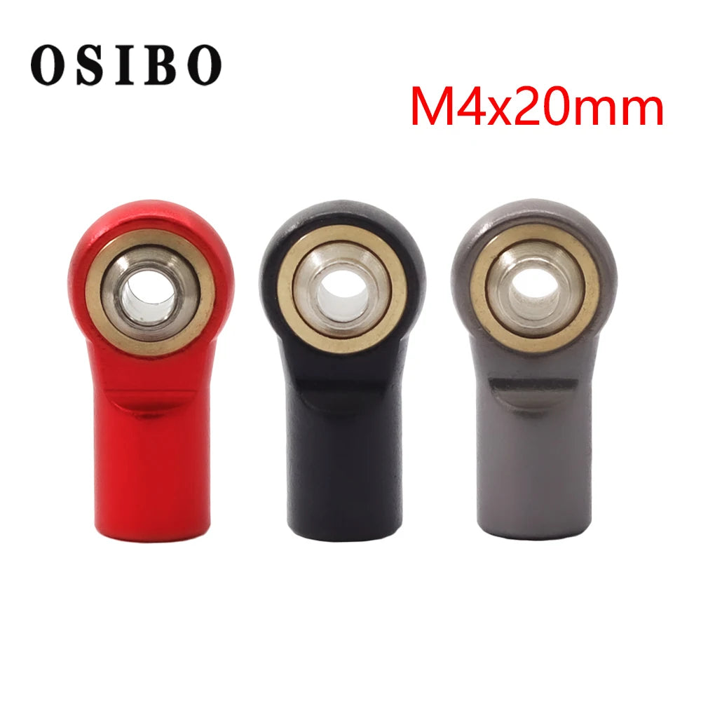 10Pcs Metal M4 20MM Aluminum Link Tie Rod End Ball Joint for 1/10 RC Car Crawler AXIAL SCX10 D90 D110 Tamiya CC01 Racing