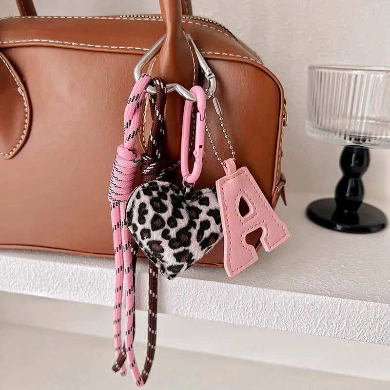 Cute Leopard Print Leather Keychains For Women Y2k