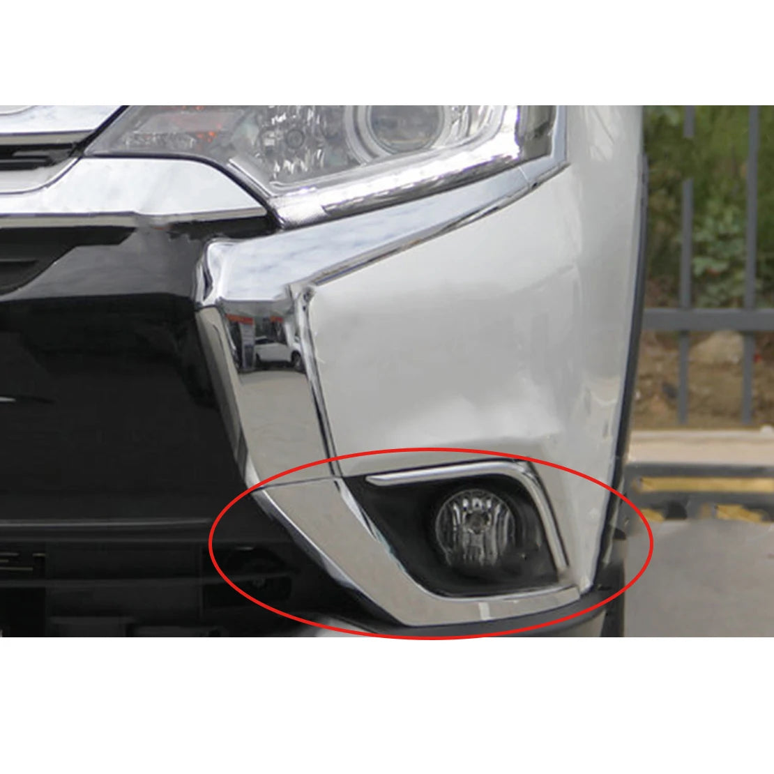6407A143 Car Front Left Lower Chrome Bumper Cover Molding Trim Fit for Mitsubishi Outlander 2019 2018 2017 2016