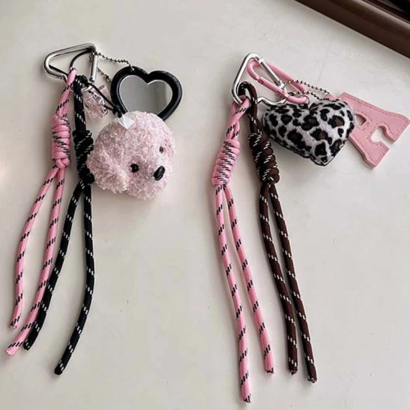 Cute Leopard Print Leather Keychains For Women Y2k