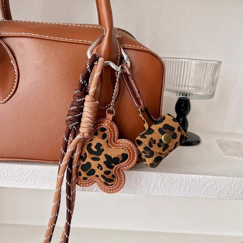 Cute Leopard Print Leather Keychains For Women Y2k
