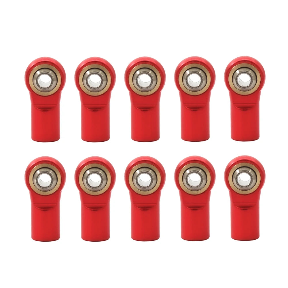 10Pcs Metal M4 20MM Aluminum Link Tie Rod End Ball Joint for 1/10 RC Car Crawler AXIAL SCX10 D90 D110 Tamiya CC01 Racing