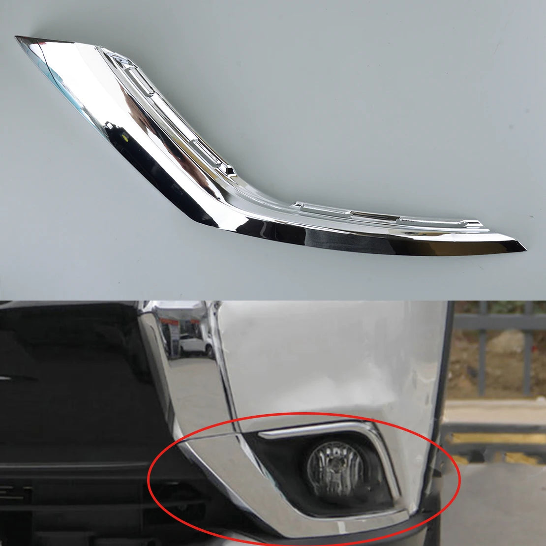 6407A143 Car Front Left Lower Chrome Bumper Cover Molding Trim Fit for Mitsubishi Outlander 2019 2018 2017 2016