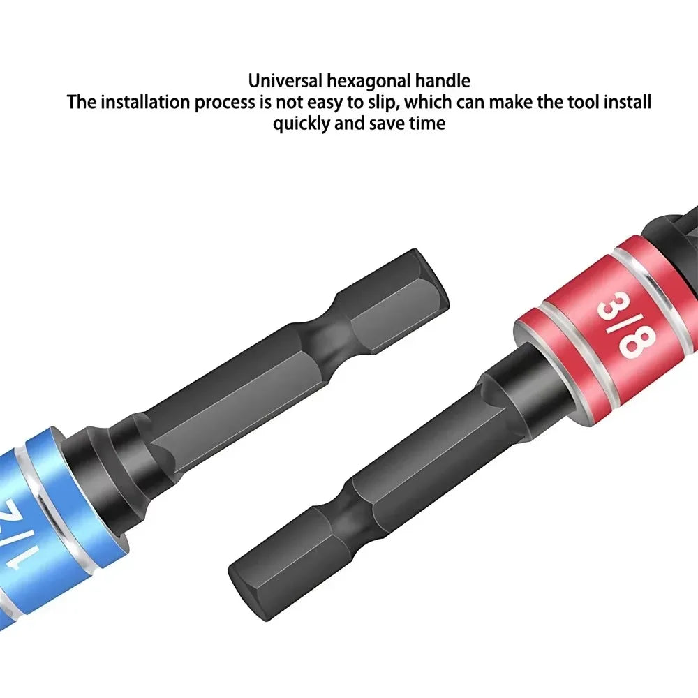 Drill Socket Adapter Set – 1/4", 3/8" & 1/2"