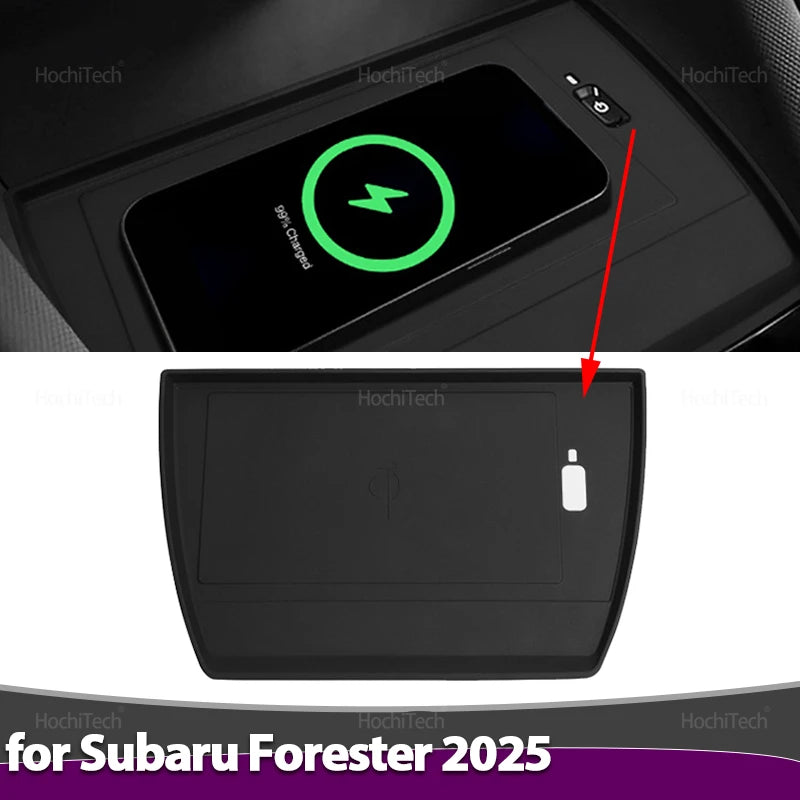 For Subaru Forester 2025 Central Control Fast Wireless Charging Pad Non-Slip Mat Car Lightweight Phone Wireless Charger Mat